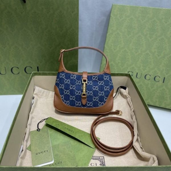 Replica Gucci Denim Mini Jackie 1961 Shoulder Bag - Image 6