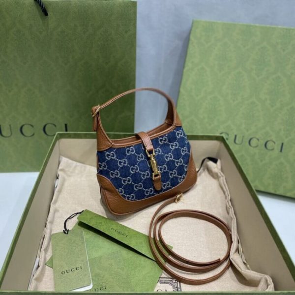 Replica Gucci Denim Mini Jackie 1961 Shoulder Bag - Image 7