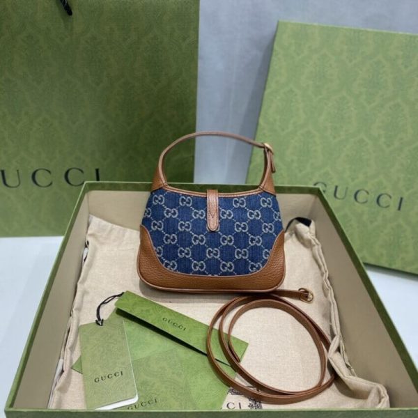 Replica Gucci Denim Mini Jackie 1961 Shoulder Bag - Image 8