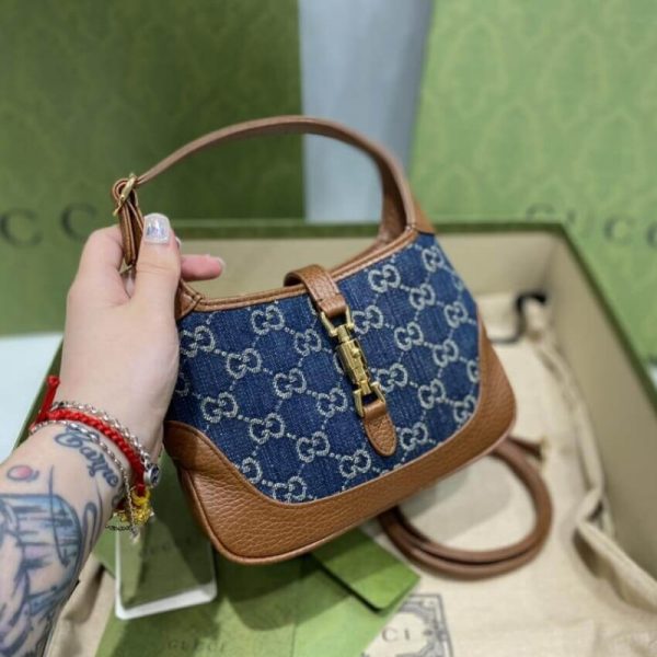 Replica Gucci Denim Mini Jackie 1961 Shoulder Bag - Image 9