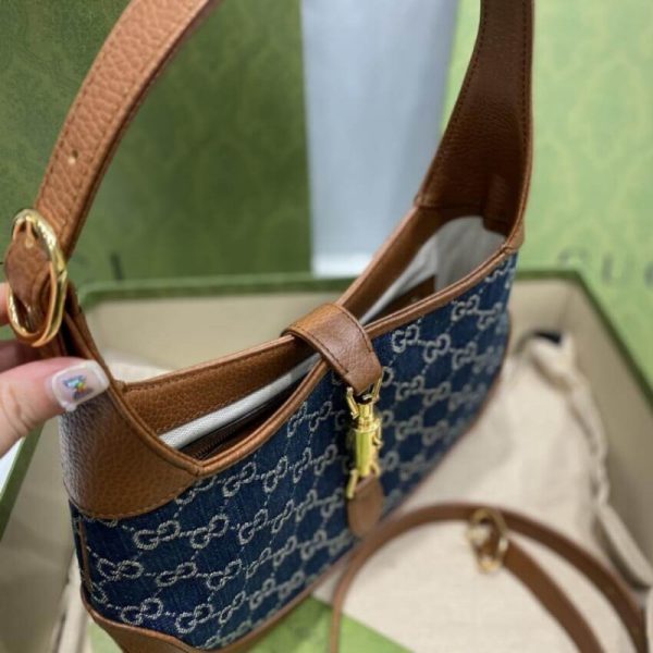 Gucci Jackie 1961 Replica Denim Small Shoulder Bag - Image 11
