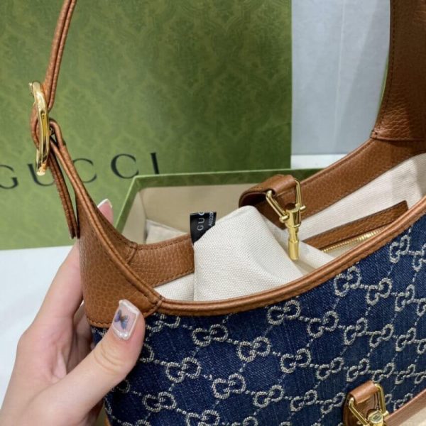 Gucci Jackie 1961 Replica Denim Small Shoulder Bag - Image 12