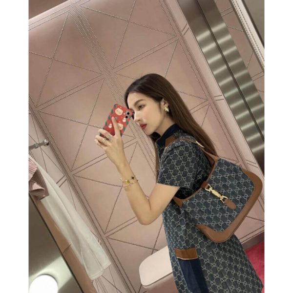 Gucci Jackie 1961 Replica Denim Small Shoulder Bag - Image 3