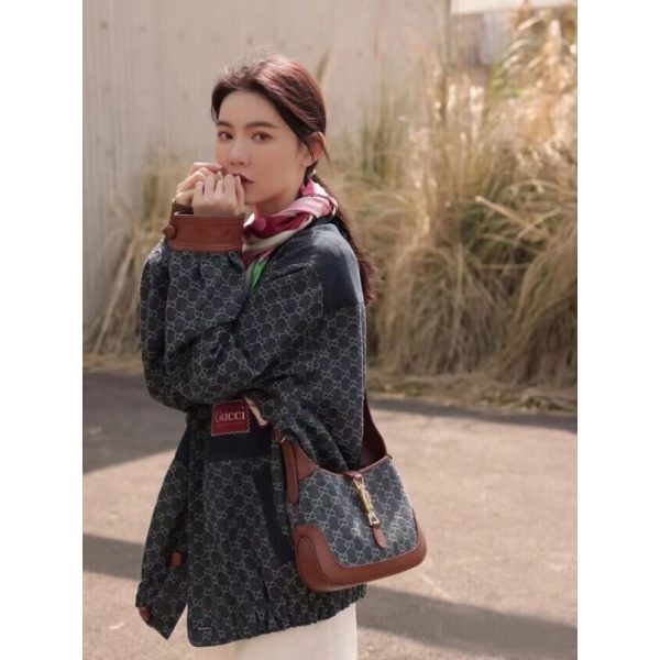 Gucci Jackie 1961 Replica Denim Small Shoulder Bag - Image 4