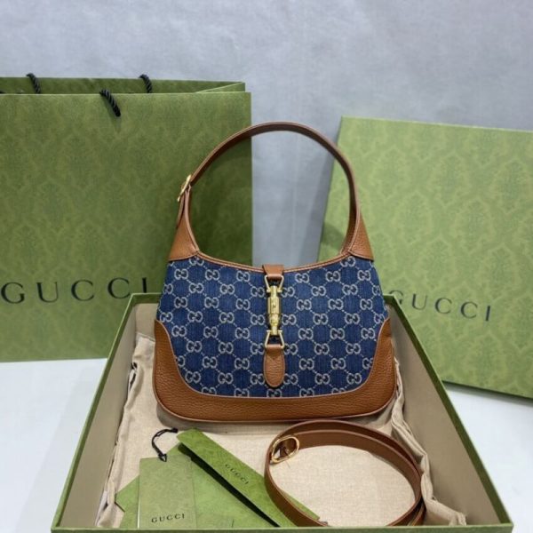 Gucci Jackie 1961 Replica Denim Small Shoulder Bag - Image 5