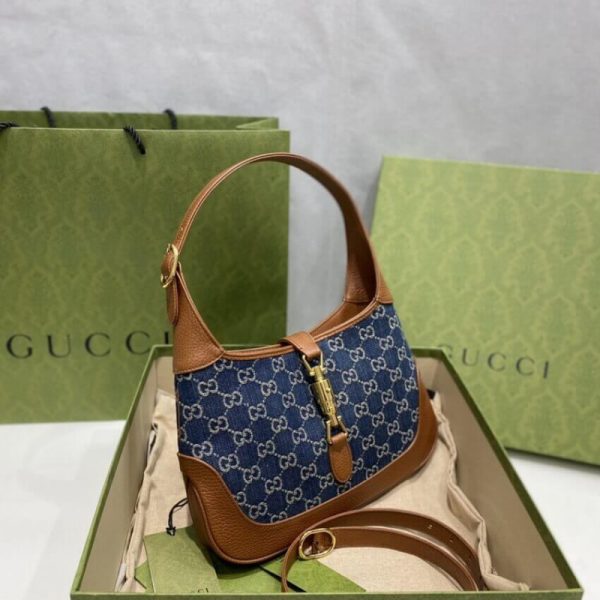Gucci Jackie 1961 Replica Denim Small Shoulder Bag - Image 6