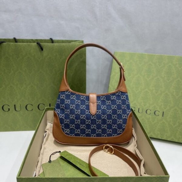 Gucci Jackie 1961 Replica Denim Small Shoulder Bag - Image 7