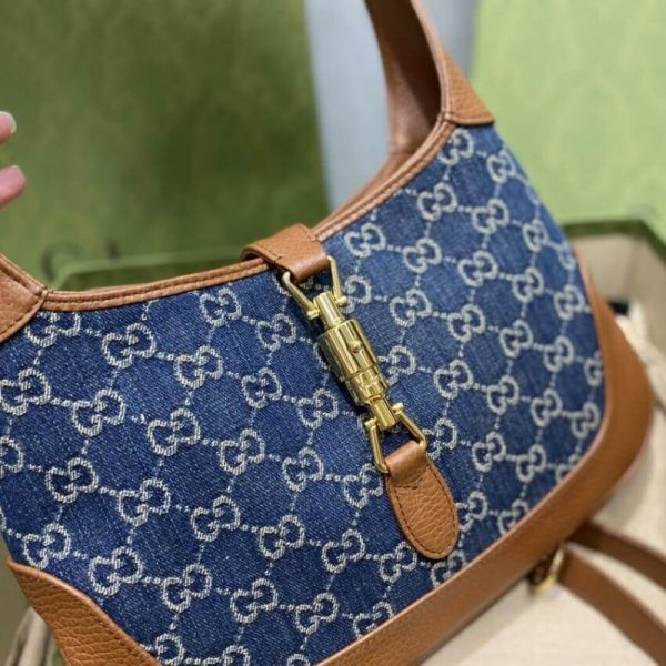 Gucci Jackie 1961 Replica Denim Small Shoulder Bag - Image 8