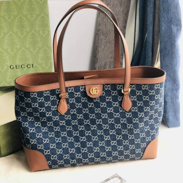 Replica Gucci Ophidia GG Medium Denim Tote 631685 - Image 2