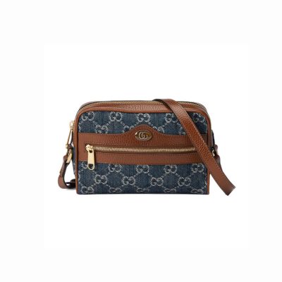Replica Gucci Ophidia GG Mini Denim Crossbody Bag