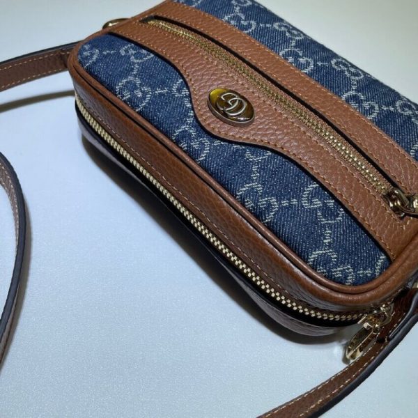 Replica Gucci Ophidia GG Mini Denim Crossbody Bag - Image 9