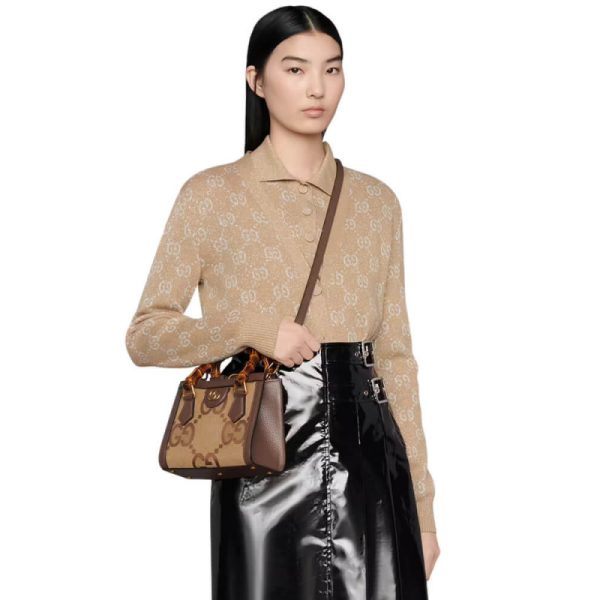Replica Gucci Diana Jumbo GG Mini Tote Bag – Brown - Image 2