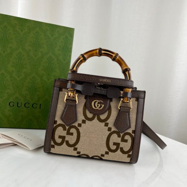 Replica Gucci Diana Jumbo GG Mini Tote Bag – Brown - Image 4