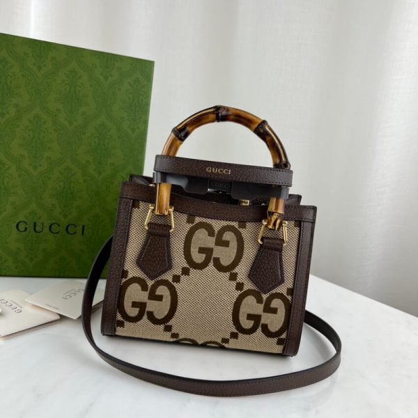 Replica Gucci Diana Jumbo GG Mini Tote Bag – Brown - Image 6