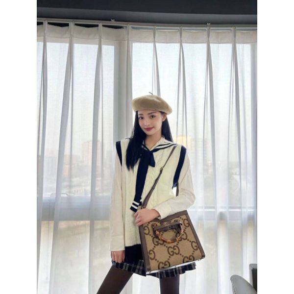 Replica Gucci Diana Jumbo GG Brown Tote Bag 660195 - Image 2