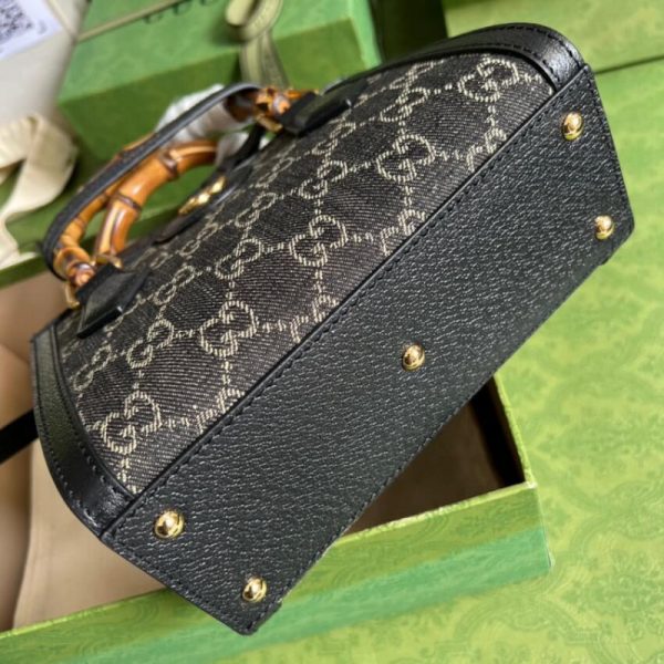 Gucci Diana Mini Tote Replica - Black Denim | Style 655661 - Image 4