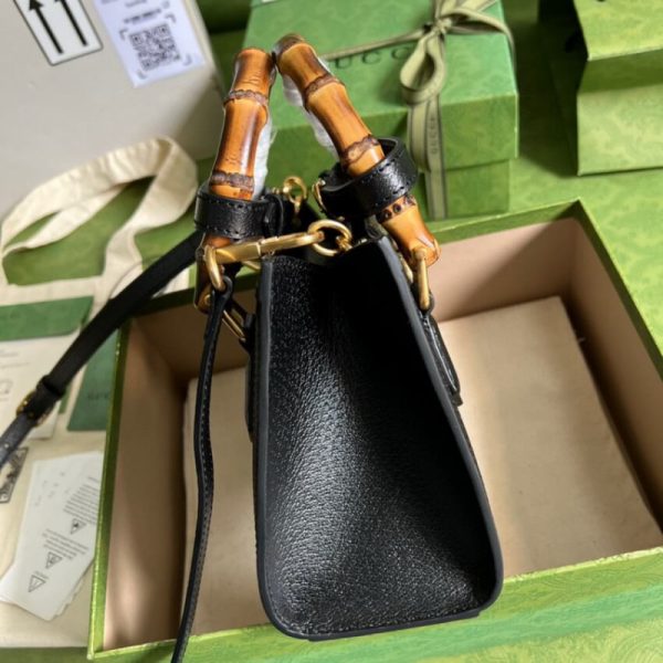 Gucci Diana Mini Tote Replica - Black Denim | Style 655661 - Image 5