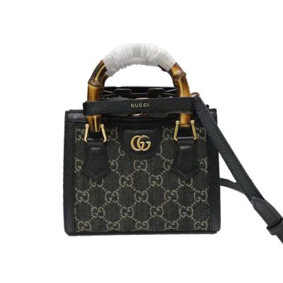 Gucci Diana Mini Tote Replica - Black Denim | Style 655661