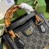 Best Replicas Bags - Gucci Diana Mini Tote Replica - Black Denim | Style 655661 Shop For Best Louis Vuitton LV Replica Bags With Cheap Price
