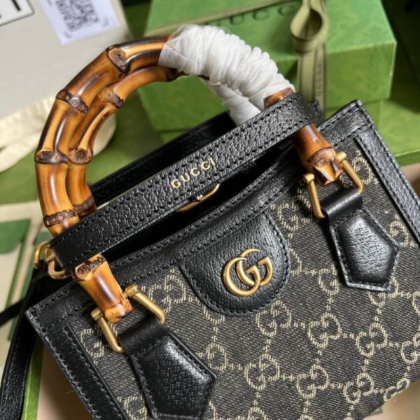 Gucci Diana Mini Tote Replica - Black Denim | Style 655661 - Image 6