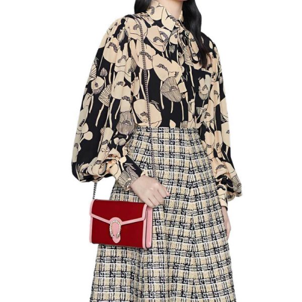Replica Gucci Dionysus Mini Chain Bag in Red-Pink Leather - Image 2