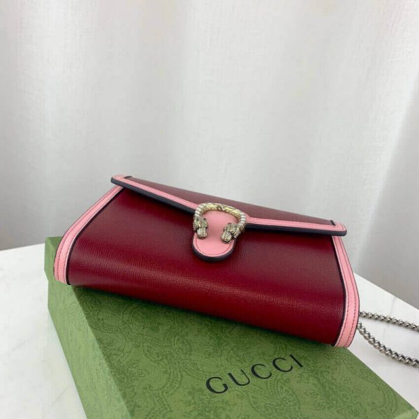 Replica Gucci Dionysus Mini Chain Bag in Red-Pink Leather - Image 8