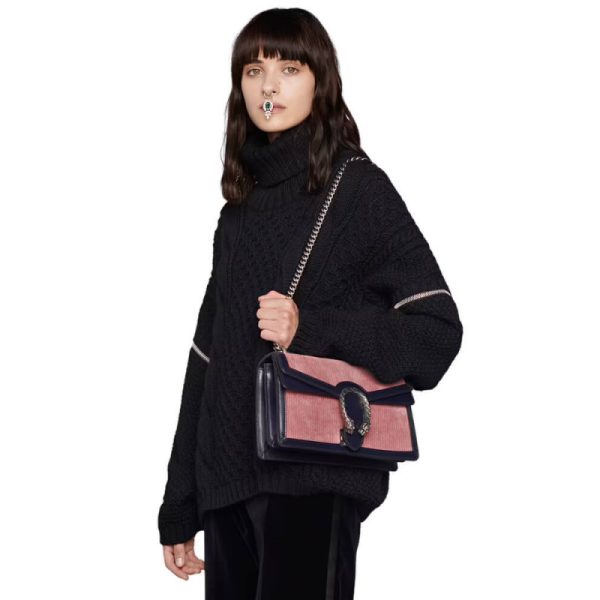 Replica Gucci Dionysus Small Pink Corduroy Shoulder Bag - Image 2
