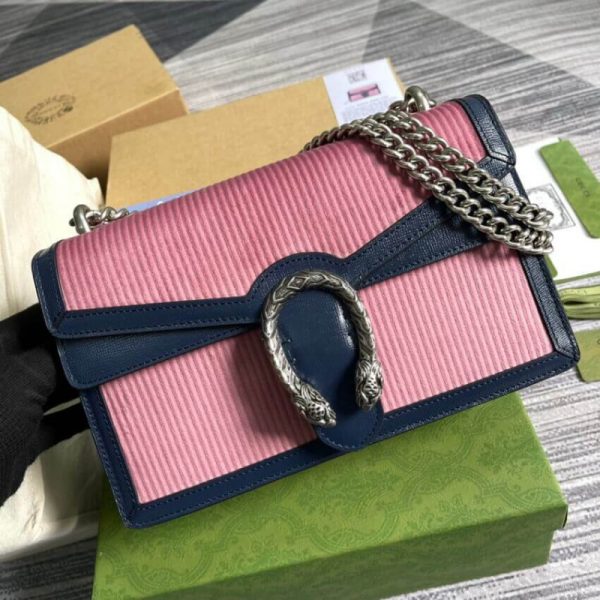 Replica Gucci Dionysus Small Pink Corduroy Shoulder Bag - Image 3