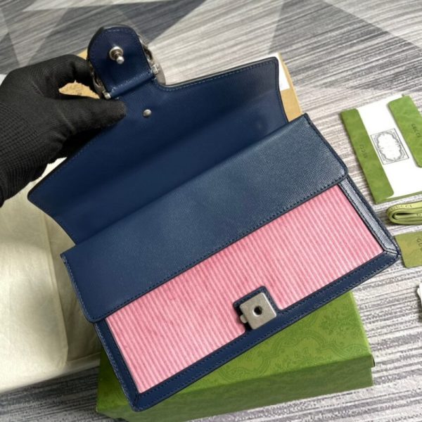 Replica Gucci Dionysus Small Pink Corduroy Shoulder Bag - Image 9