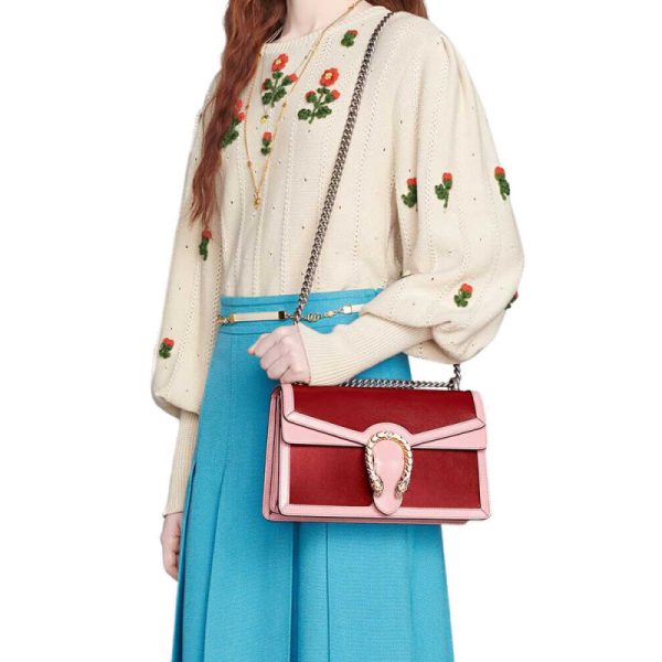 Replica Gucci Dionysus Red & Pink Leather Shoulder Bag - Image 2
