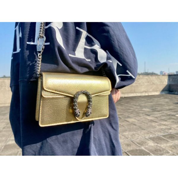 Replica Gucci Dionysus Gold Lame Leather Shoulder Bag - Image 2