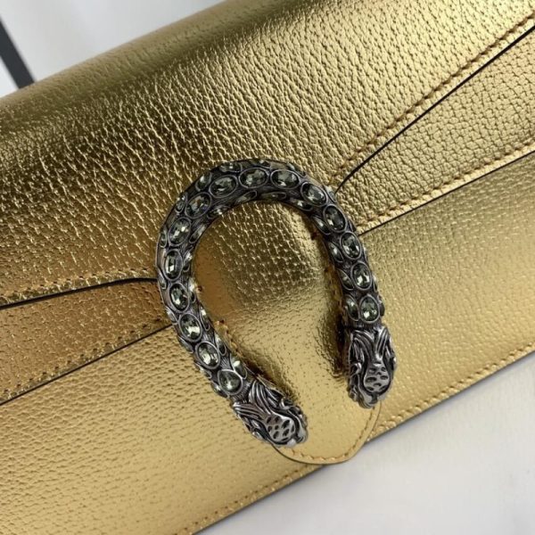 Replica Gucci Dionysus Gold Lame Leather Shoulder Bag - Image 12