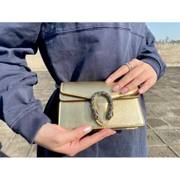 Replica Gucci Dionysus Gold Lame Leather Shoulder Bag - Image 3