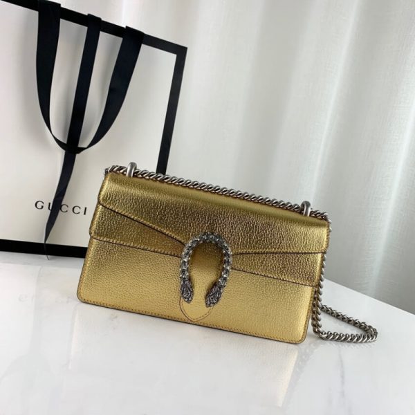 Replica Gucci Dionysus Gold Lame Leather Shoulder Bag - Image 5