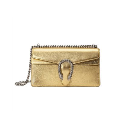Replica Gucci Dionysus Gold Lame Leather Shoulder Bag