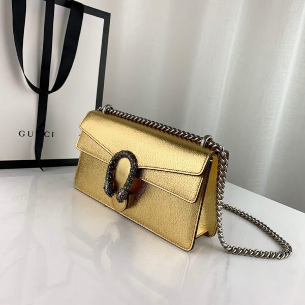 Replica Gucci Dionysus Gold Lame Leather Shoulder Bag - Image 6