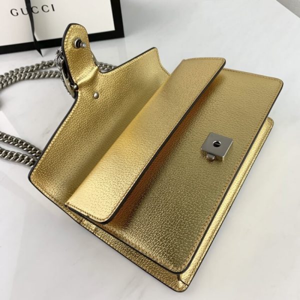 Replica Gucci Dionysus Gold Lame Leather Shoulder Bag - Image 9