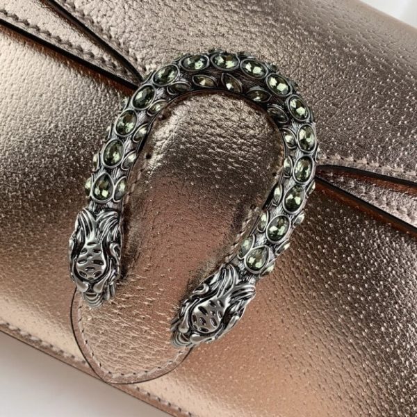 Replica Gucci Dionysus Rose Gold Lame Leather Shoulder Bag - Image 13