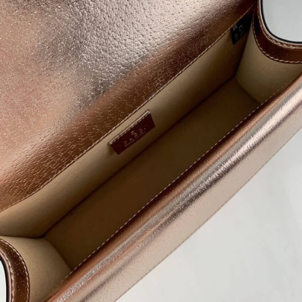 Replica Gucci Dionysus Rose Gold Lame Leather Shoulder Bag - Image 16