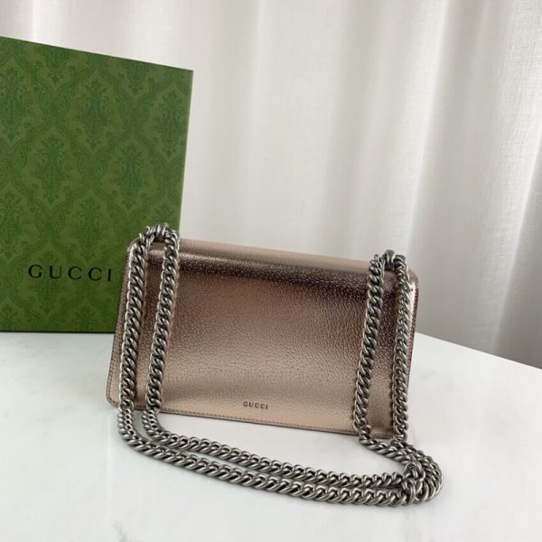Replica Gucci Dionysus Rose Gold Lame Leather Shoulder Bag - Image 9