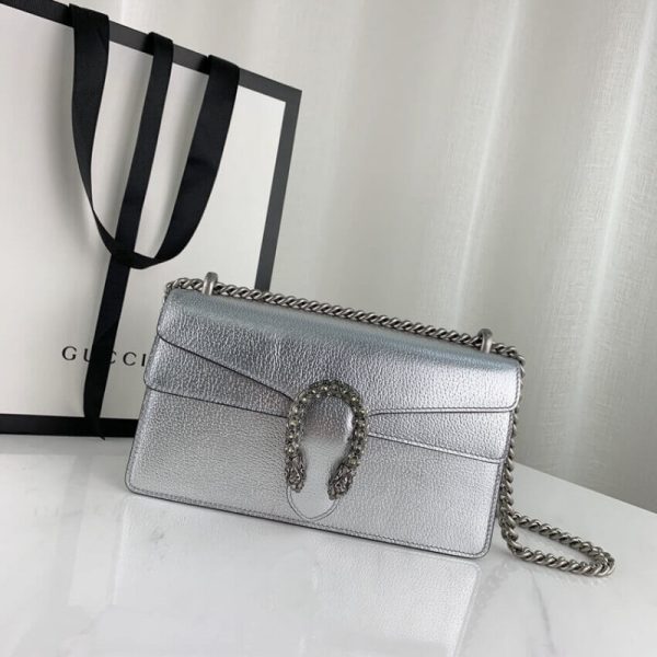 Gucci Dionysus Silver Lame Leather Shoulder Bag Replica - Image 3