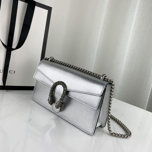 Gucci Dionysus Silver Lame Leather Shoulder Bag Replica - Image 4