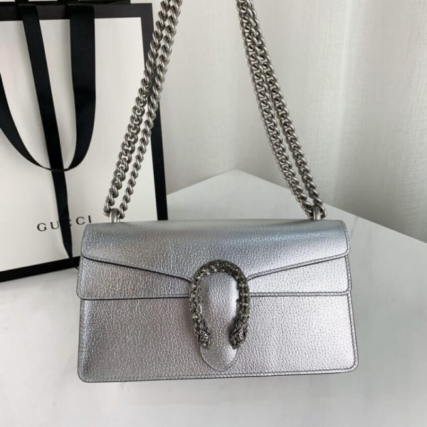 Gucci Dionysus Silver Lame Leather Shoulder Bag Replica - Image 6