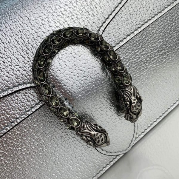 Gucci Dionysus Silver Lame Leather Shoulder Bag Replica - Image 8