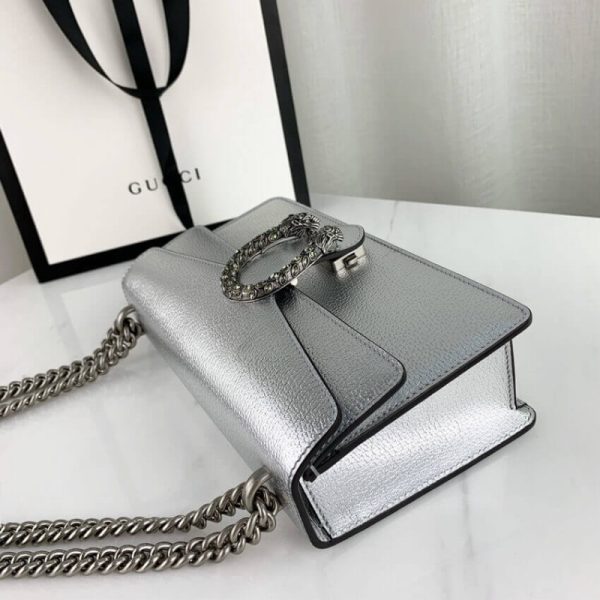 Gucci Dionysus Silver Lame Leather Shoulder Bag Replica - Image 9