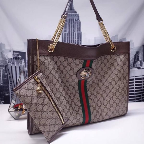 Replica Gucci Rajah GG Tote 537219 in Coffee - Image 4