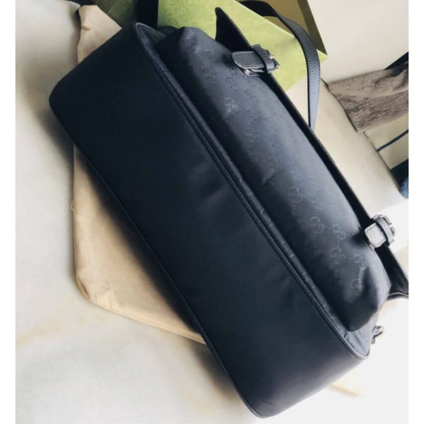 Replica Gucci GG Guccissima Black Nylon Messenger Bag - Image 7