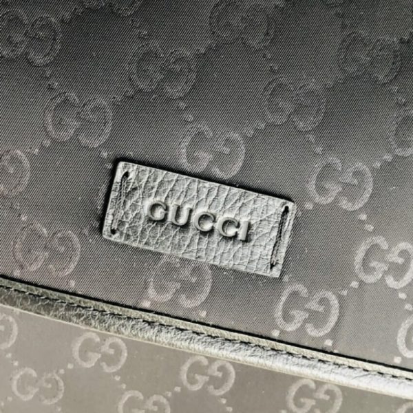 Replica Gucci GG Guccissima Black Nylon Messenger Bag - Image 8