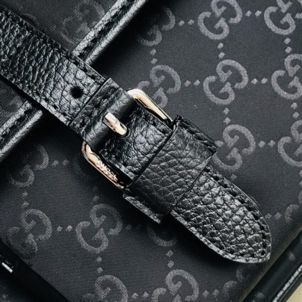 Replica Gucci GG Guccissima Black Nylon Messenger Bag - Image 11