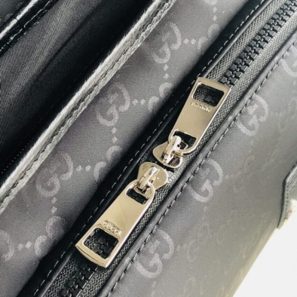 Replica Gucci GG Guccissima Black Nylon Messenger Bag - Image 12